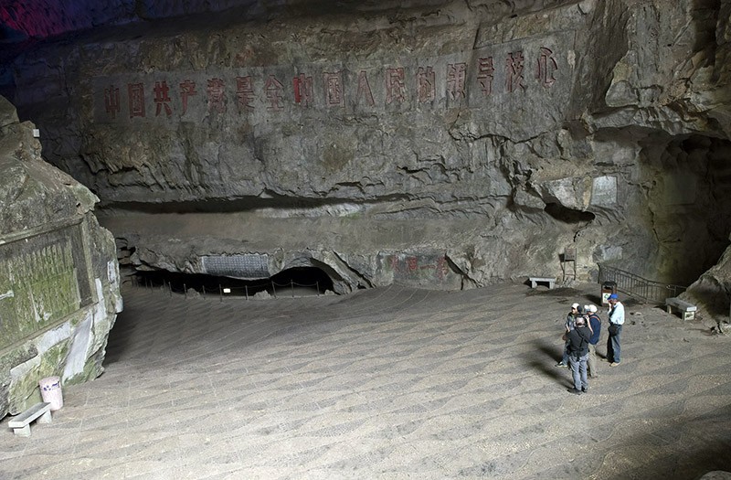 Researchers are observing a cave which is home to bats at The Seven Star Park in Guilin