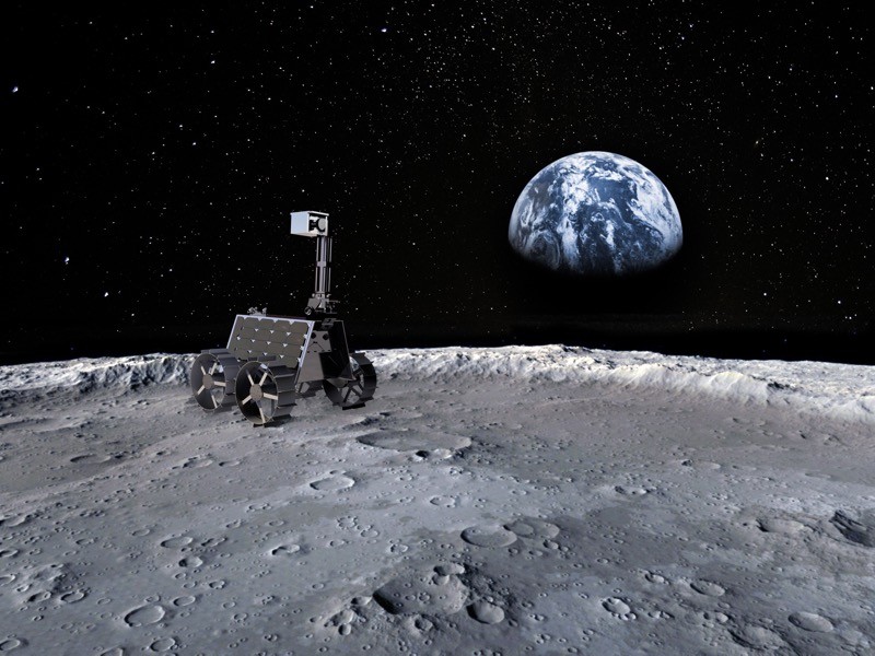 Emirates Lunar Mission. Artist impression of exact design of the new rover Rashid.