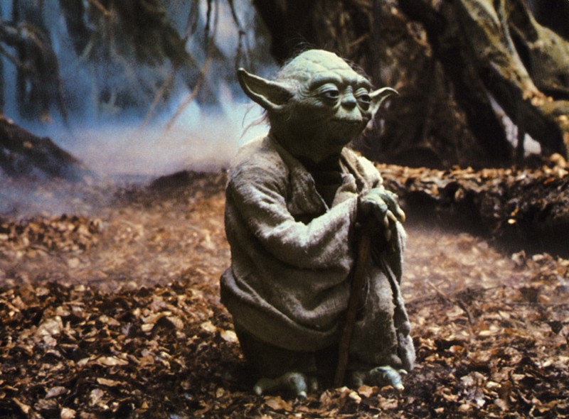 A portrait of Yoda in "The Empire Strikes Back"