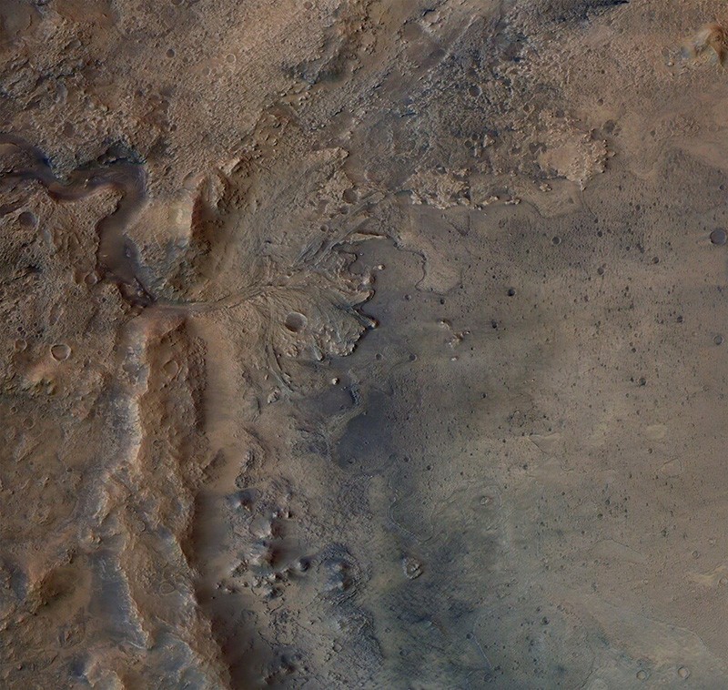 Cratera de Jezero vista pelo Mars Express Orbiter da ESA