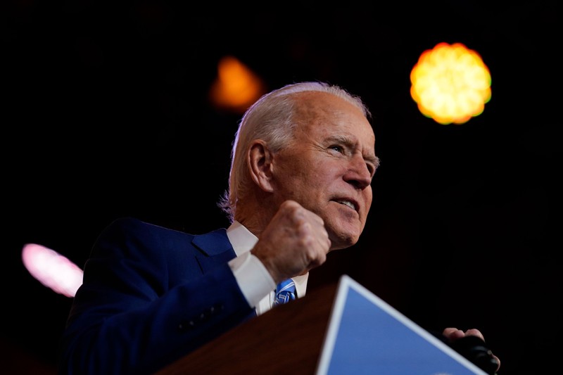 President-elect Joe Biden speaks at The Queen theatre