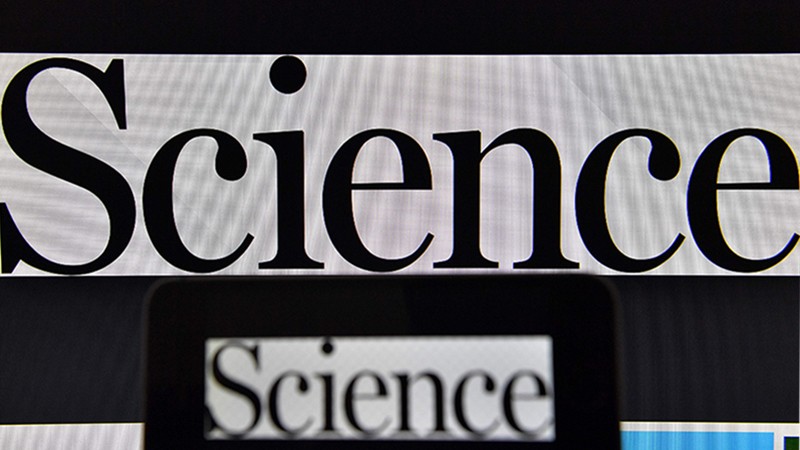 Two logos for the journal Science, in black and white.