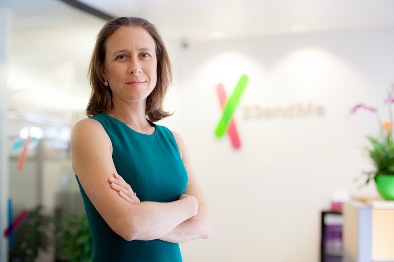 Anne Wojcicki poses for a portrait at the 23and me company headquarters