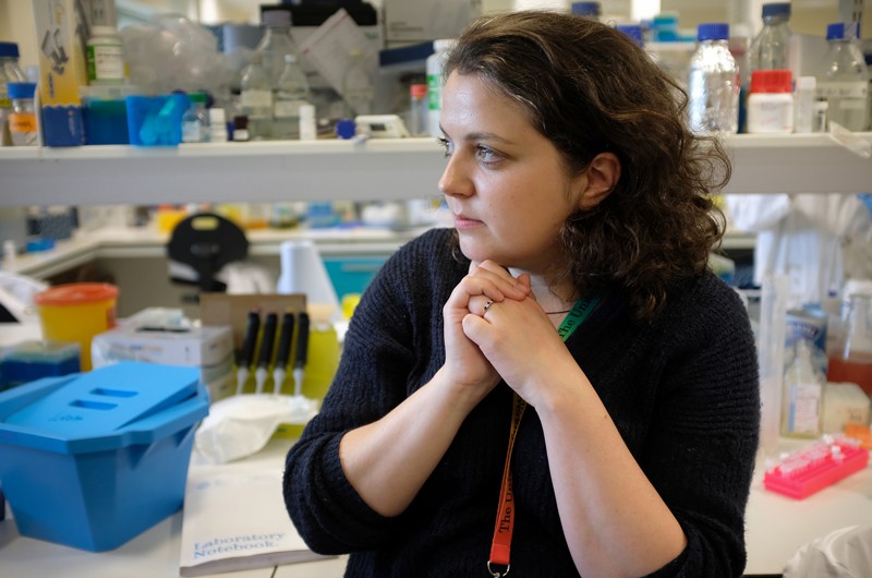 Alison Twelvetrees in her lab at the University of Sheffield.