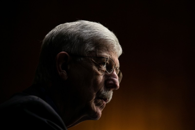 Francis Collins testifies during a hearing on Capitol Hill