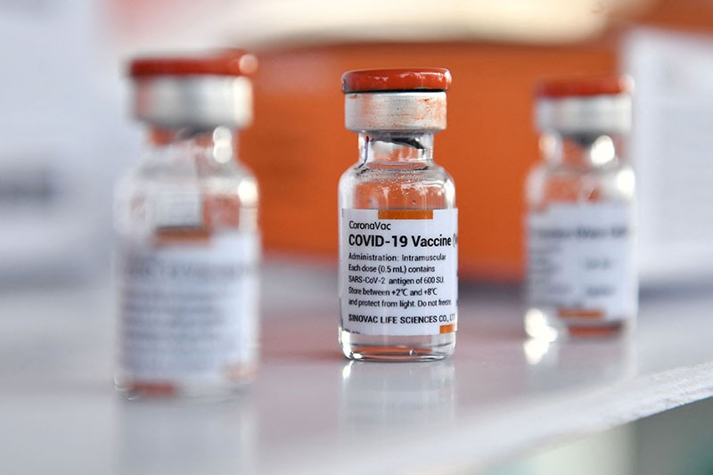 Vials of the CoronaVac vaccine.