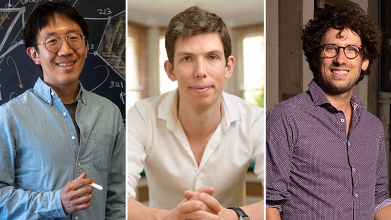 From left to right, Huh, Maynard and Duminil-Copin, the other three recipients of the 2022 Fields medal.