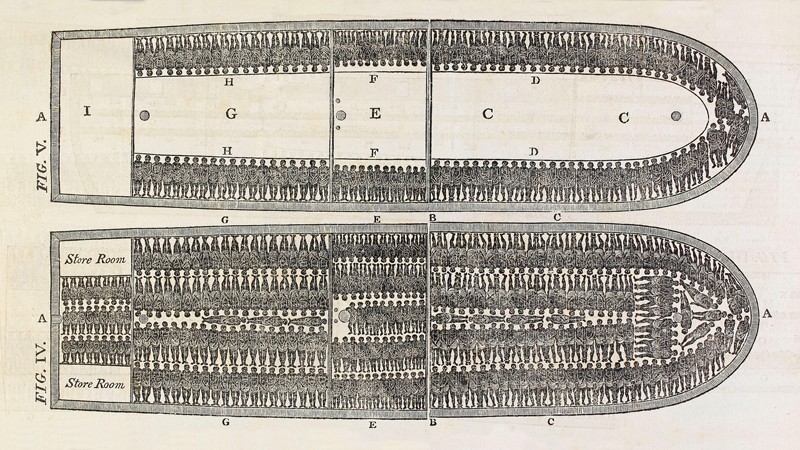 Illustration of a ship used to carry enslaved people