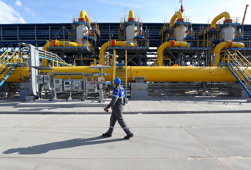 A gas treatment unit operated by Gazprom at the starting point of the Nord Stream 2 offshore natural gas pipeline.