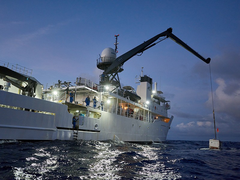 The Pressure Drop in open waters near the Mariana Trench during the Five Deeps expedition in 2019.