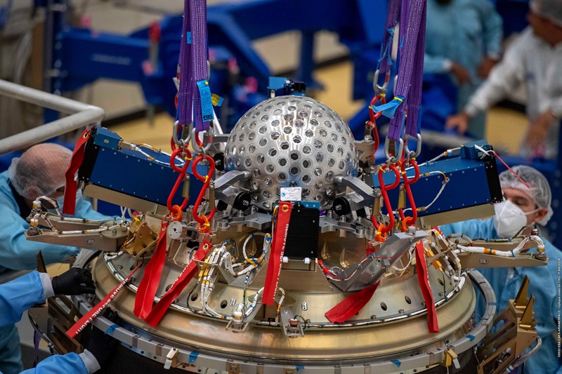 The LARES-2 satellite shaped like a disco ball