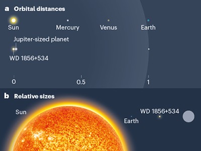 Giant planet imaged orbiting two massive stars