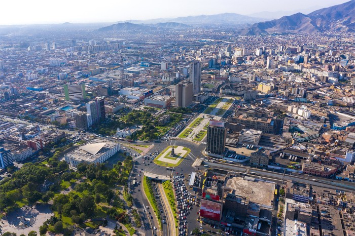 Aerial photo of Lima, Peru.