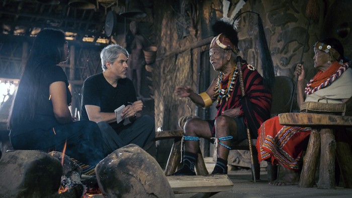 A still from the Naga documentary on location in Nagaland. Lars Krutak, Tattoo anthropologist, is second from the left.
