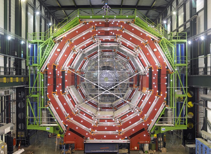 Part of the compact muon solenoid detector at CERN