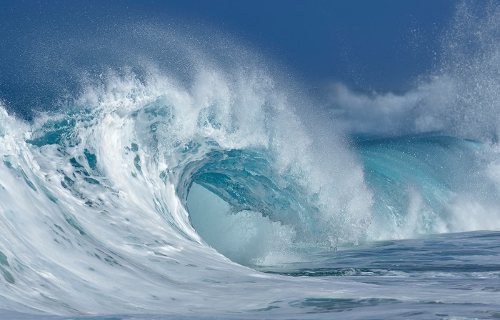 Big dramatic wave. Oahu, Hawaii, USA, Pacific Islands, Pacific Ocean.