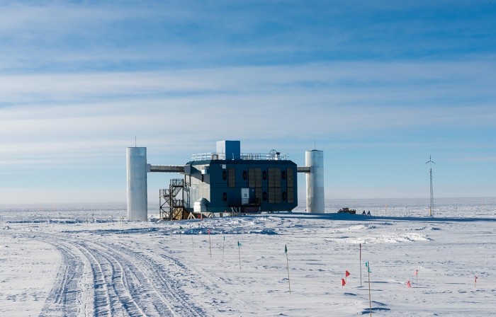 IceCube Neutrino Observatory at the south pole station.
