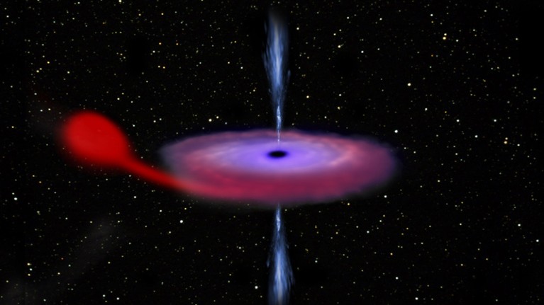 Gas from a star moving towards black hole