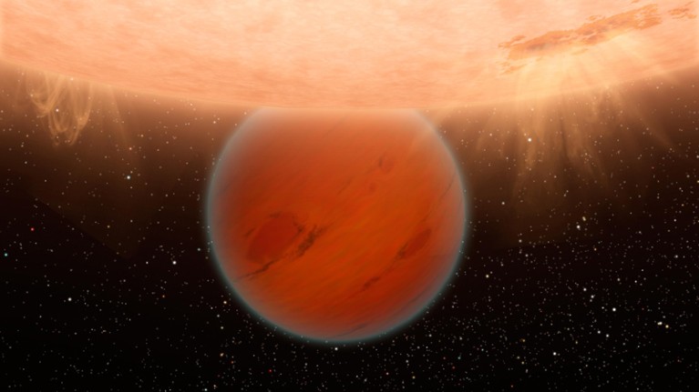 The exoplanet GJ 436b (artist's rendering).
