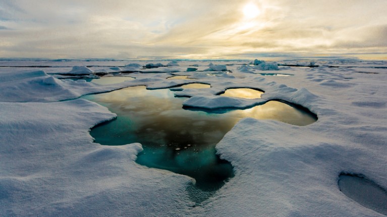 Melt pond on Arctic sea ice