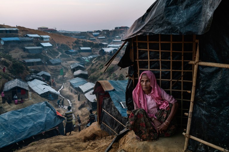 A Rohingya refugee at the Balukhali refugee camp in Bangladesh