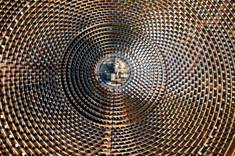 Aerial view of a thermosolar plant