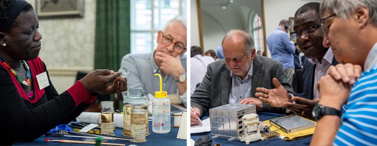 Two views from different tables at Dr. Kneebone's Symposium workshops.