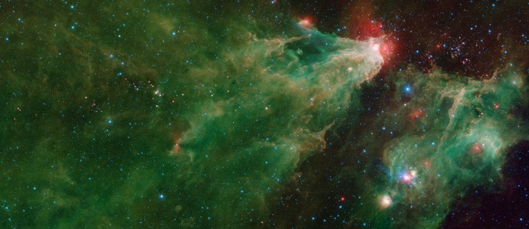 A large celestial mosaic taken by NASA's Spitzer Space Telescope