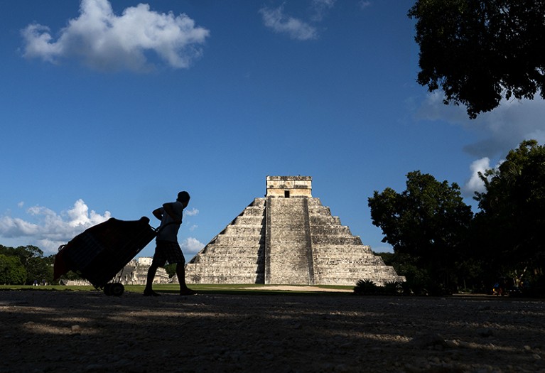 A general view of the El Castillo pyramid on September 30, 2018 in Chichen Itza, Mexico