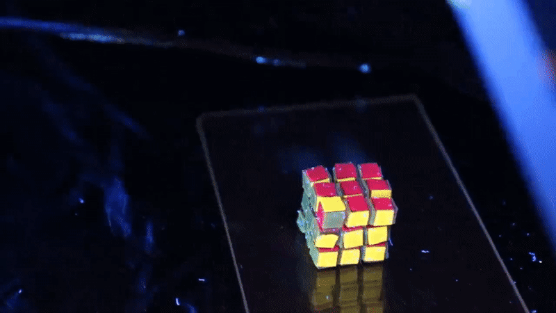 Change in the Rubik’s Cube hydrogel’s face pattern produced via exsitu modification.