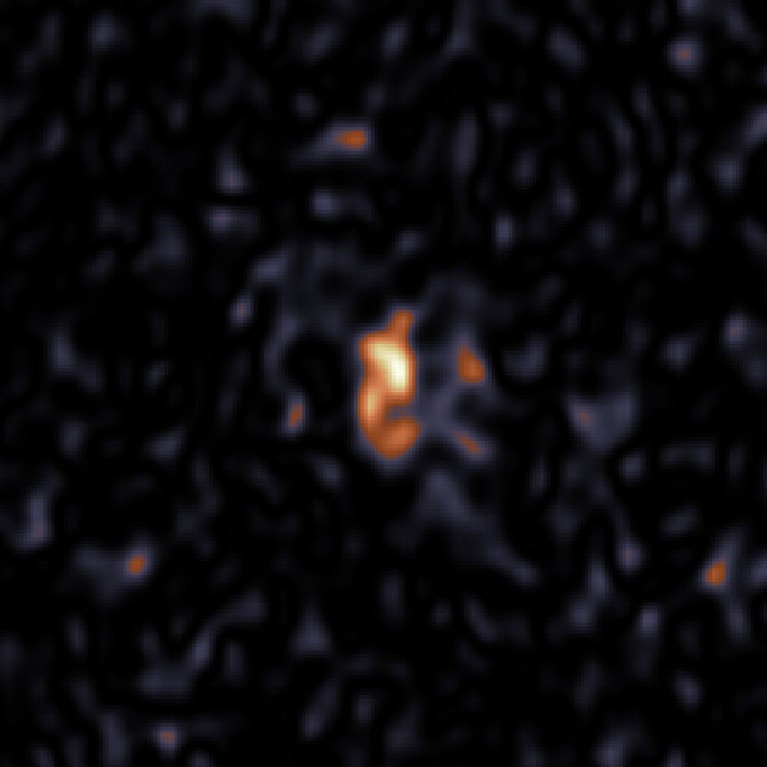 The dust in SN 1987A as seen with ALMA at 679 GHz.
