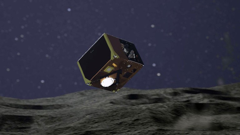 MASCOT's approach to Ryugu and its path across the surface.