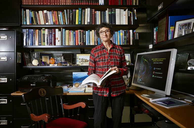 Dr Carla Shatz, Neuroscientist at Stanford University, California, in her office