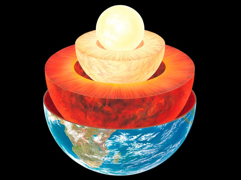 Caption Earth layers, computer artwork.