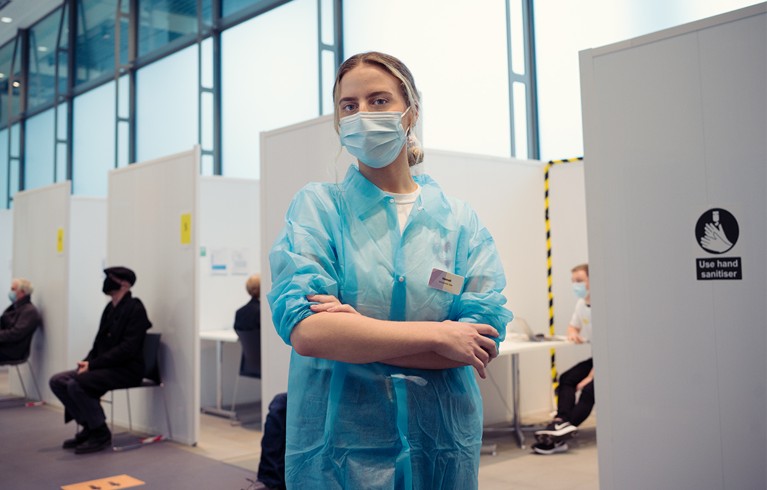 Phd student Hannah Franklin photographed at the Francis Crick Institute, London.