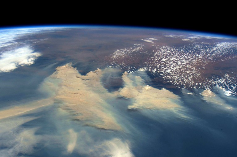 Smoke from devastating bushfires in southeastern Australia as seen from space on 4 January 2020.