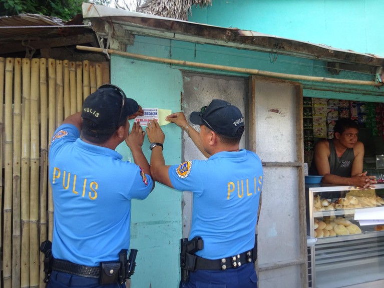 Police officers in Sorsogon Province, the Philippines