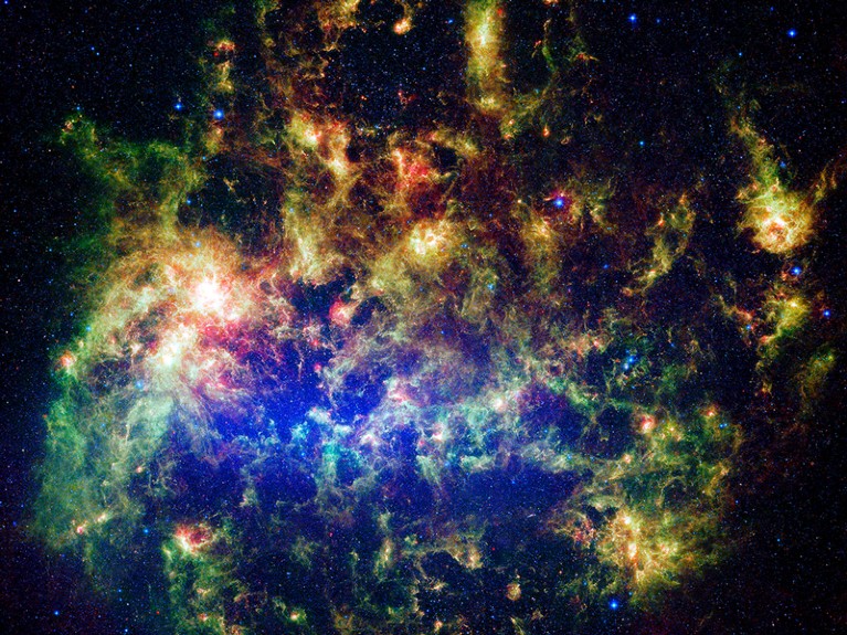 Large Magellanic Cloud (LMC), infrared image.