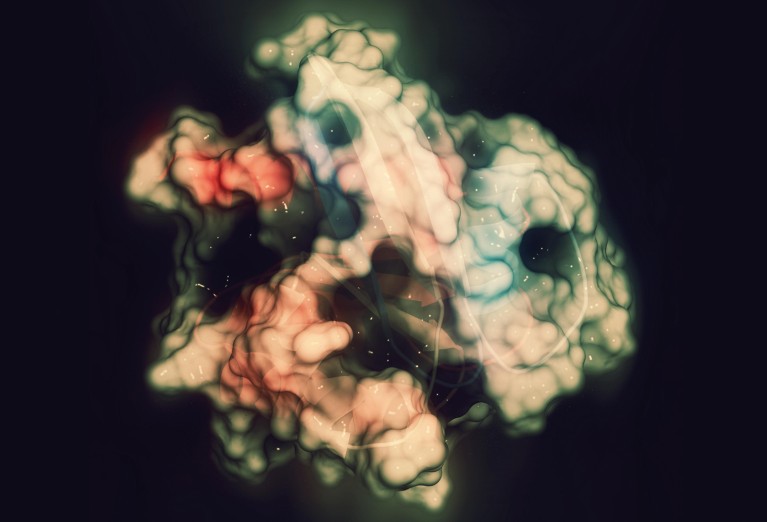 3D rendering of the KRAS protein