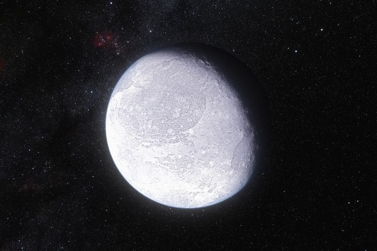 An artist's impression of the distant dwarf planet Eris.
