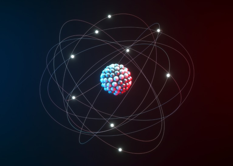 Illustration of an atomic structure.