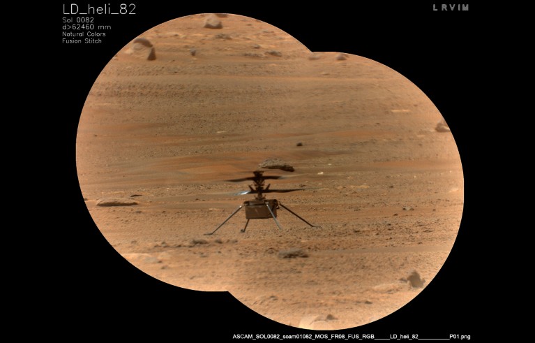Image of NASA's Ingenuity Mars Helicopter taken by the Perseverance rover.