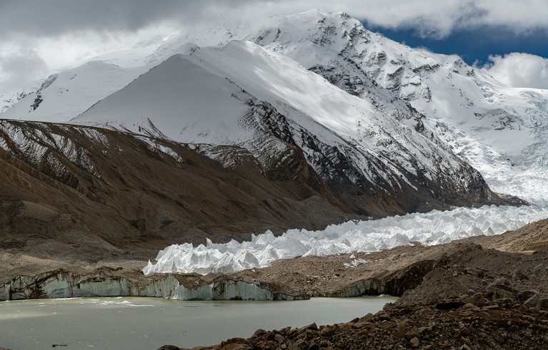 Shishapangma mountain and glacier.