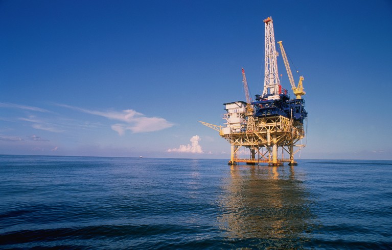 Offshore drilling rig, Gulf of Mexico.