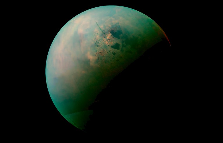 Titan from space, Cassini image.