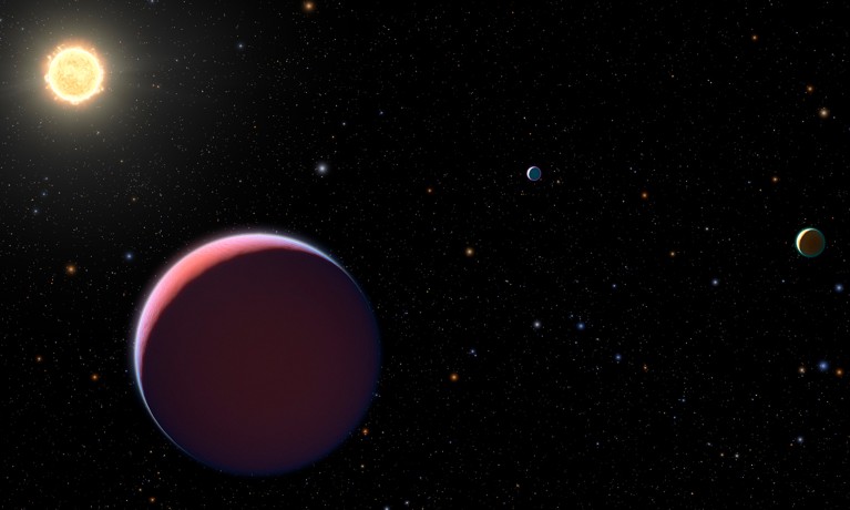 Illustration of the Kepler-51 planetary system.