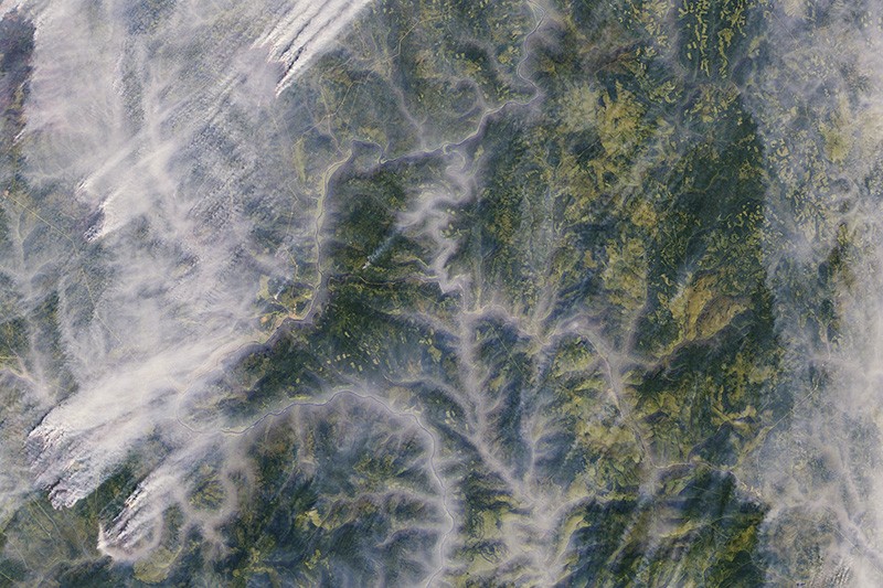 Satellite image of wildfires in Russia