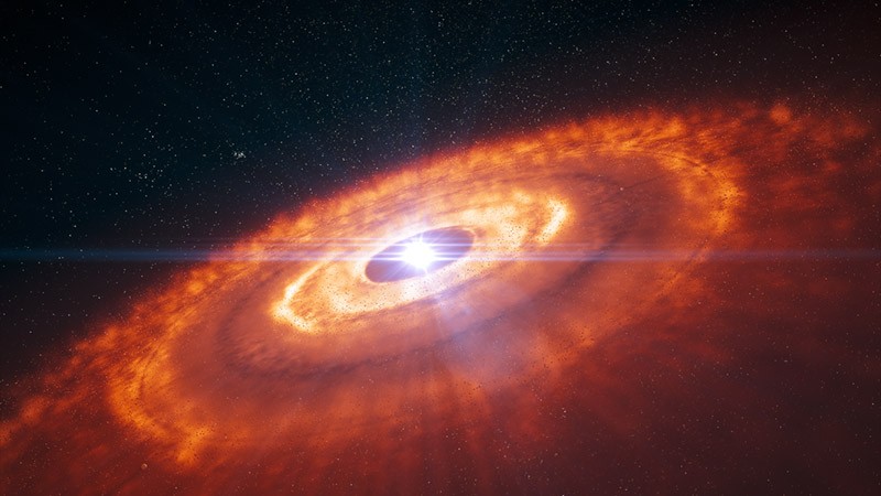 Artist’s impression of a young star surrounded by a protoplanetary disc