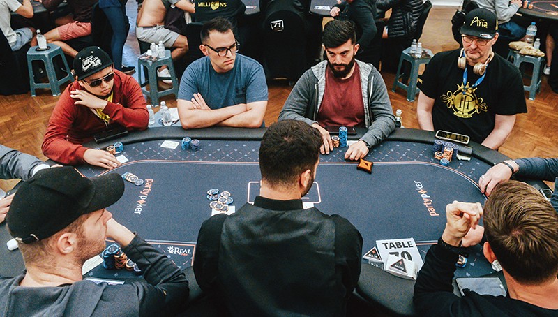 Poker players around a table in Rio de Janeiro, Brazil